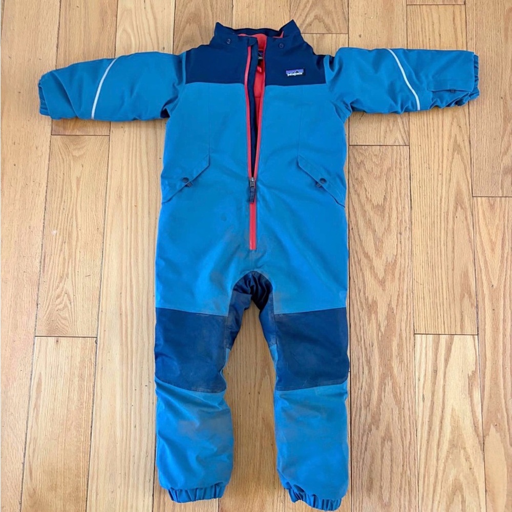 Patagonia Kids' Snowsuit in Blue with Red Zipper 4T